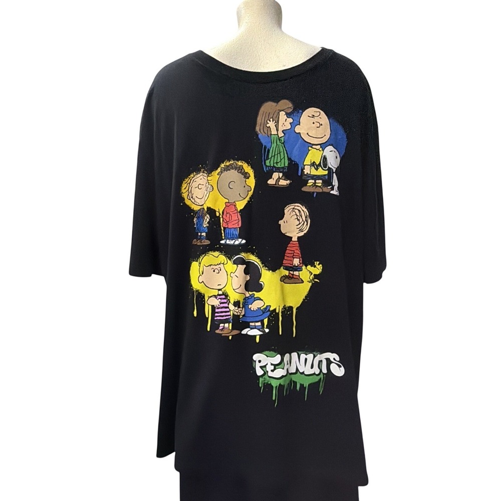 Peanuts Hybrid Mens 4X Black Short Sleeve Graphic T-Shirt Charlie Brown